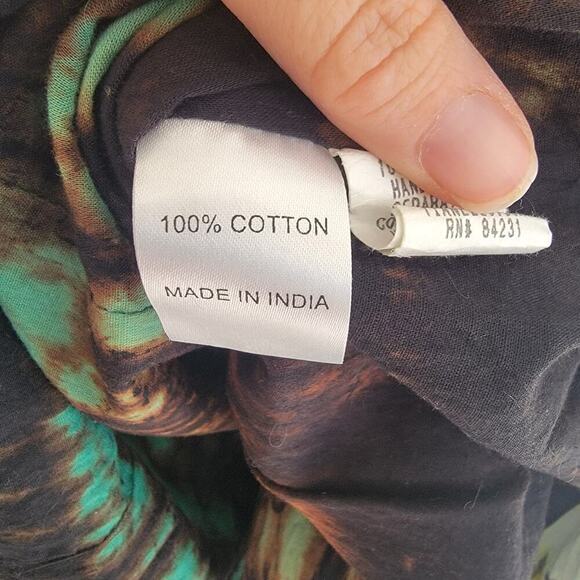 Tianello Layered Ruffle Tie Dye Beaded Floral Summer V Neck Midi Dress XS - Picture 8 of 14